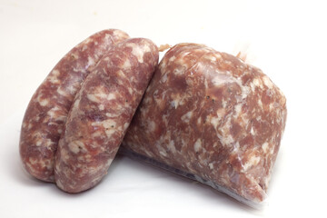 minced pork and salami for feeding