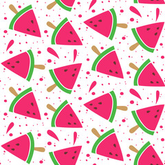 Seamless pattern with colorful watermelon.