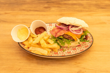 Burger made with premium ingredients