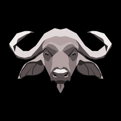 Bull. Metal ox. Buffalo head vector illustration.