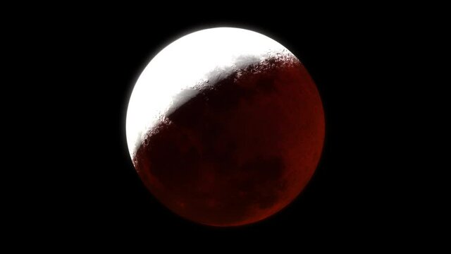 Blood Moon Lunar Eclipse with Alpha channel