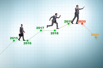 Fototapeta premium Businessman in market crash concept