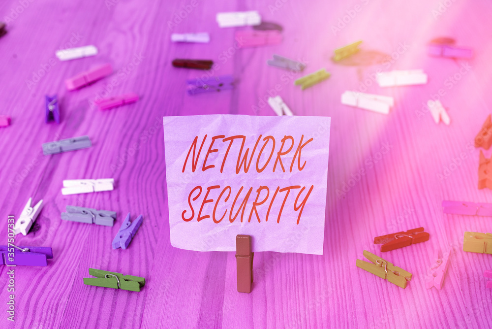Poster handwriting text writing network security. conceptual photo practice of securing a computer web from