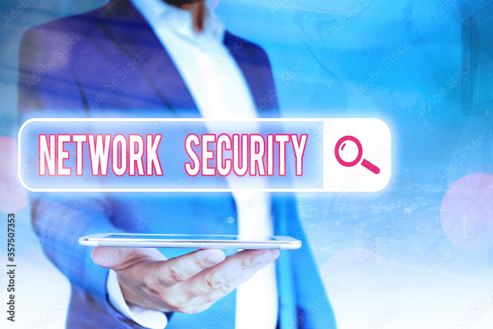 Poster handwriting text network security. conceptual photo practice of securing a computer web from intrude