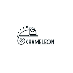 chameleon template logo design inspiration. chameleon monoline concepts Quality symbol icon vector illustration