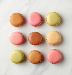 various colorful macaroons