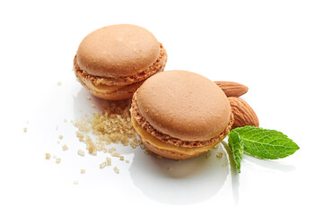 two caramel macaroons