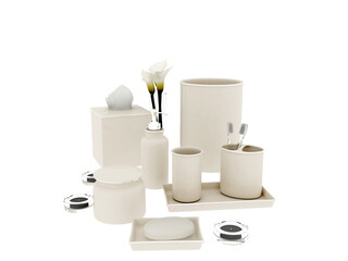 3d render of bathroom tools