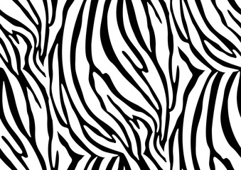 Fototapeta na wymiar Zebra seamless pattern in abstract style on black background. Vector illustration. Camouflage.
