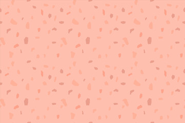 Terrazzo flooring seamless pattern with pink marble rocks. Classic interior material background of mosaic stone. Trendy fashion print wallpaper for textile project or web backdrop.