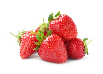 Delicious fresh ripe strawberries isolated on white