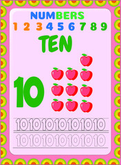Preschool and toddler math with fruit design