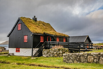 Beautuful view at Faroe Islands, Kirkjubour