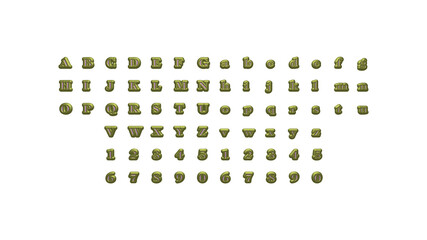  written by individual letters on the wall by 3D rendering using a white background and casting shadow from top light