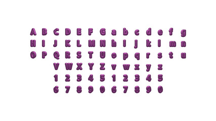 3D illustration of  by individual letters on a wall of white background with calligraphic font and bright colors