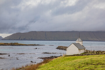 Fototapeta na wymiar Beautuful view at Faroe Islands, Kirkjubour