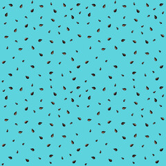 Seamless watermelon seed pattern. Watercolor Summer Repeating fabric texture with seeds. Watermelon seeds on a light blue background illustration. Digital scrapbook paper design