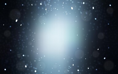 Fototapeta na wymiar Dark BLUE vector layout with bright snowflakes.