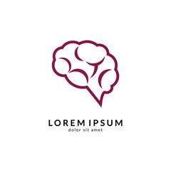 Brain logo vector, suitable for creativity,
 learning, healthy, positive thinking, science, mind focus and creative ideas symbol/icon designs.