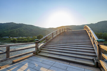 Fototapeta na wymiar 夕暮れ時の錦帯橋　山口県岩国市　Kintaikyo Bridge in the evening Yamaguchi-ken Iwakuni city
