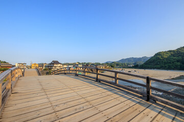 Obraz premium 夕暮れ時の錦帯橋 山口県岩国市 Kintaikyo Bridge in the evening Yamaguchi-ken Iwakuni city