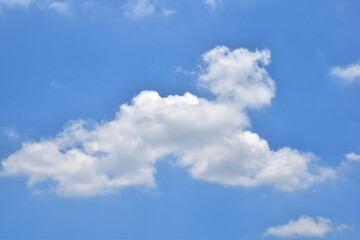 Bright Blue sky with white cloud. Beautiful sky background and wallpaper. Clear day and good weather in the morning.  