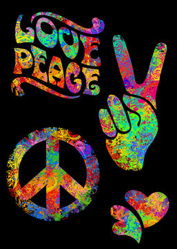 retro hippie symbol