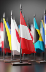 AUSTRIA Colors Background, AUSTRIAN National Flag (3D Render)
