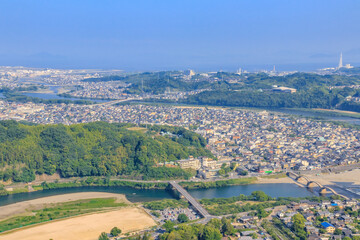 Fototapeta na wymiar 岩国城から見た岩国市内　山口県　Iwakuni city seen from Iwakuni Castle Yamaguchi-ken
