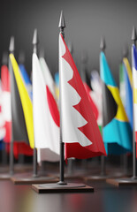 BAHRAIN Colors Background,BAHRAINI National Flag (3D Render)
