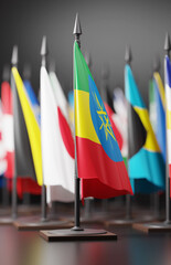 ETHIOPIA Colors Background, ETHIOPIAN National Flag (3D Render)
