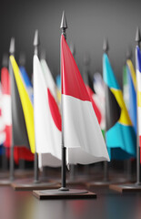 INDONESIA Colors Background, INDONESIAN National Flag (3D Render)
