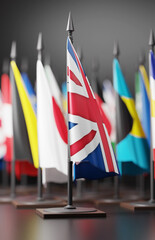 UK Colors Background, UNITED KINGDOM National Flag (3D Render)
