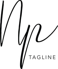 NP  Letter Initial Logo Design, Vector Template

