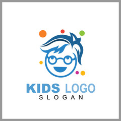 kid logo,  fun and play design template