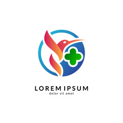 Bird logo vector, simple flat design style, modern flying bird icon/symbol