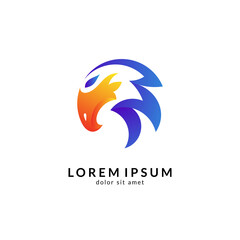 Eagle logo vector, abstract eagle design, modern flat style, falcon/hawk mascot illustration
