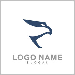 Eagle logo vector, abstract eagle design, modern flat style, falcon/hawk mascot illustration
