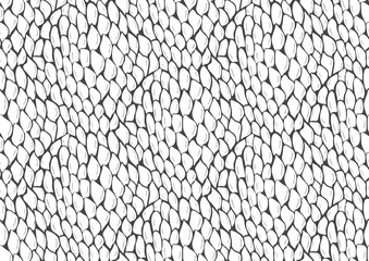 Abstract styled snake scales animal skin seamless pattern design. Black and white seamless camouflage background - 357522938