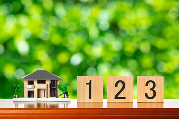 住宅と数字123