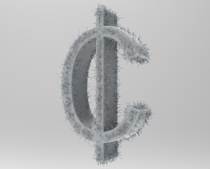 Cent symbol sign isolated centas sent   3d render