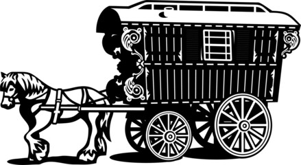 gipsy caravan illustration