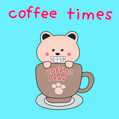 Happy Bear in Coffee Cup