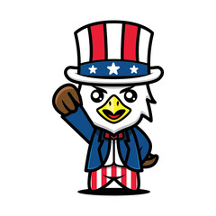 Simple Cute mascot of fourth of July design illustration vector template