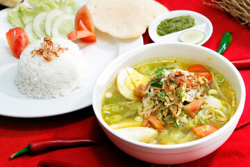 soto or chicken soto is traditional food from indonesia