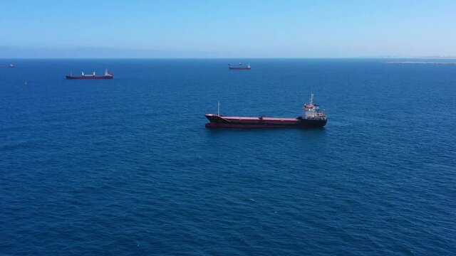 Cargo Container Ships waiting to Enter Harobor, Mediterranean Sea-Aerial
Ashdod Port, Drone view, Ashdod/Israel/june/14,2020
