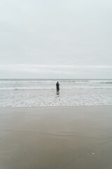Fishing in the beach