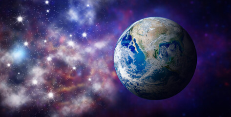 Blue planet earth in space. (Elements of this image furnished by NASA.)
