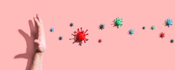 Obraz na płótnie Canvas Stop epidemic influenza and Coronavirus Covid-19 concept