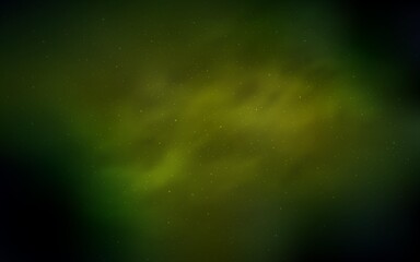 Dark Green, Yellow vector background with galaxy stars.